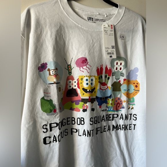 NWT Uniqlo X SpongeBob SquarePants Cactus Plant Flea Market T-Shirt - Picture 2 of 5